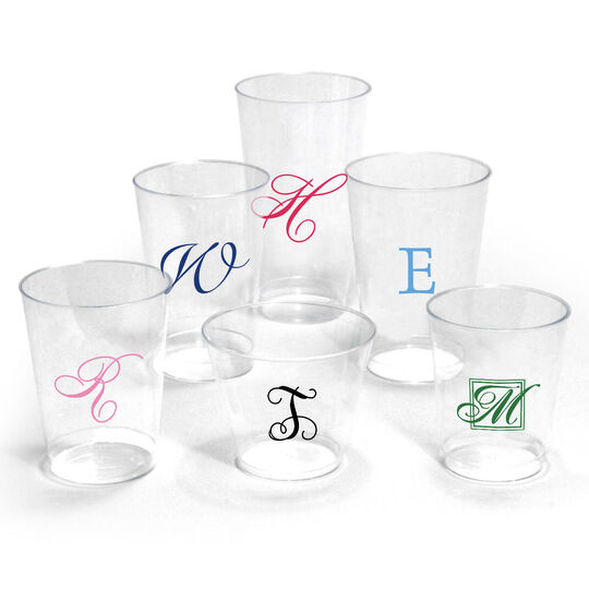 Design Your Own Single Initial Clear Plastic Cups
